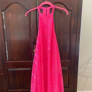 Lilly Pulitzer Hot Pink Crochet Maxi Dress